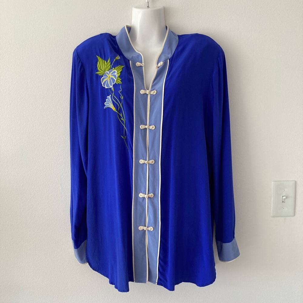 Vintage Bob Mackie Silk Wearable Art Top Size L